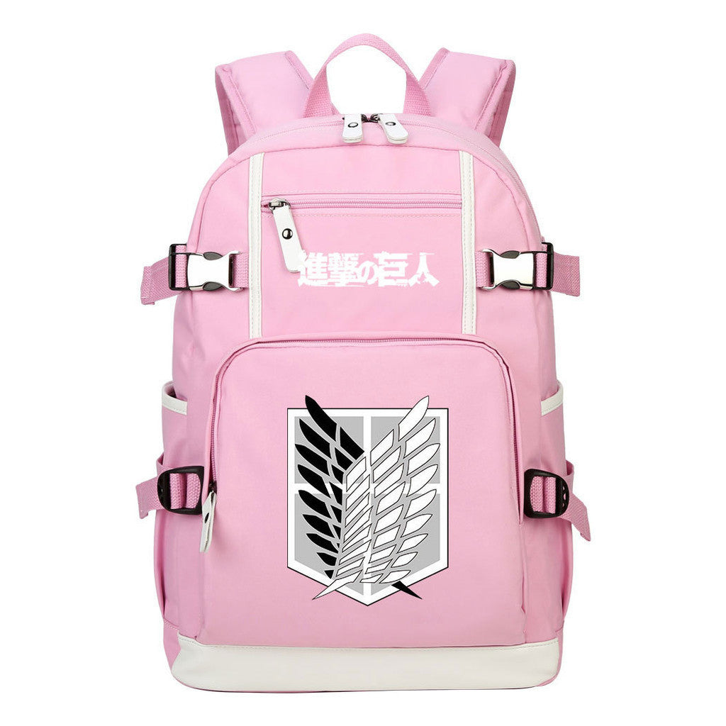 Giant Wings Of Cartoon And Anime Attack Youth Student Backpack, Leisure Travel Backpack