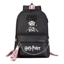 School Of Witchcraft And Wizardry Badge Usb Youth Student Backpack For Men And Women's Leisure Travel Backpack