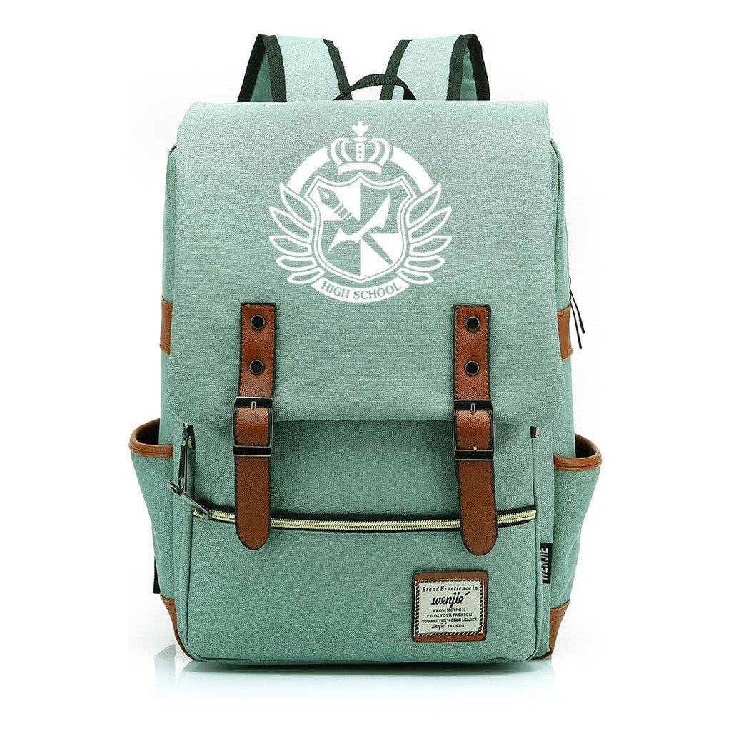 Printed Teenage Student Backpack For Men And Women With Casual Belt Buckle Classic Backpack