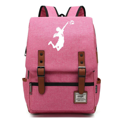 Volleyball Youth Printed Student School Bag Casual Belt Buckle Classic Backpack