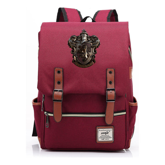 School Of Witchcraft And Wizardry Printed Youth Student Backpack For Men And Women, Casual Belt Buckle, Classic Backpack