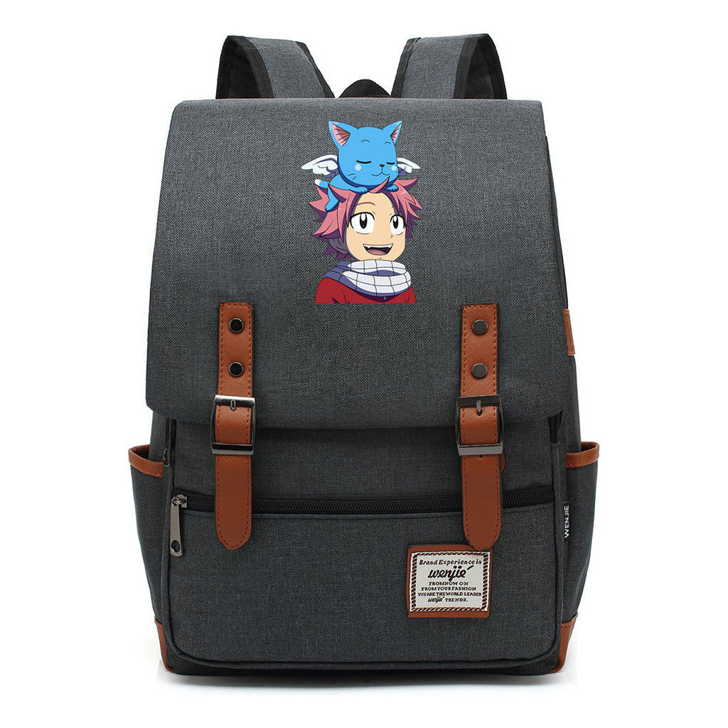 Printed Schoolbag Leisure Belt Buckle Classic Backpack For Young Students