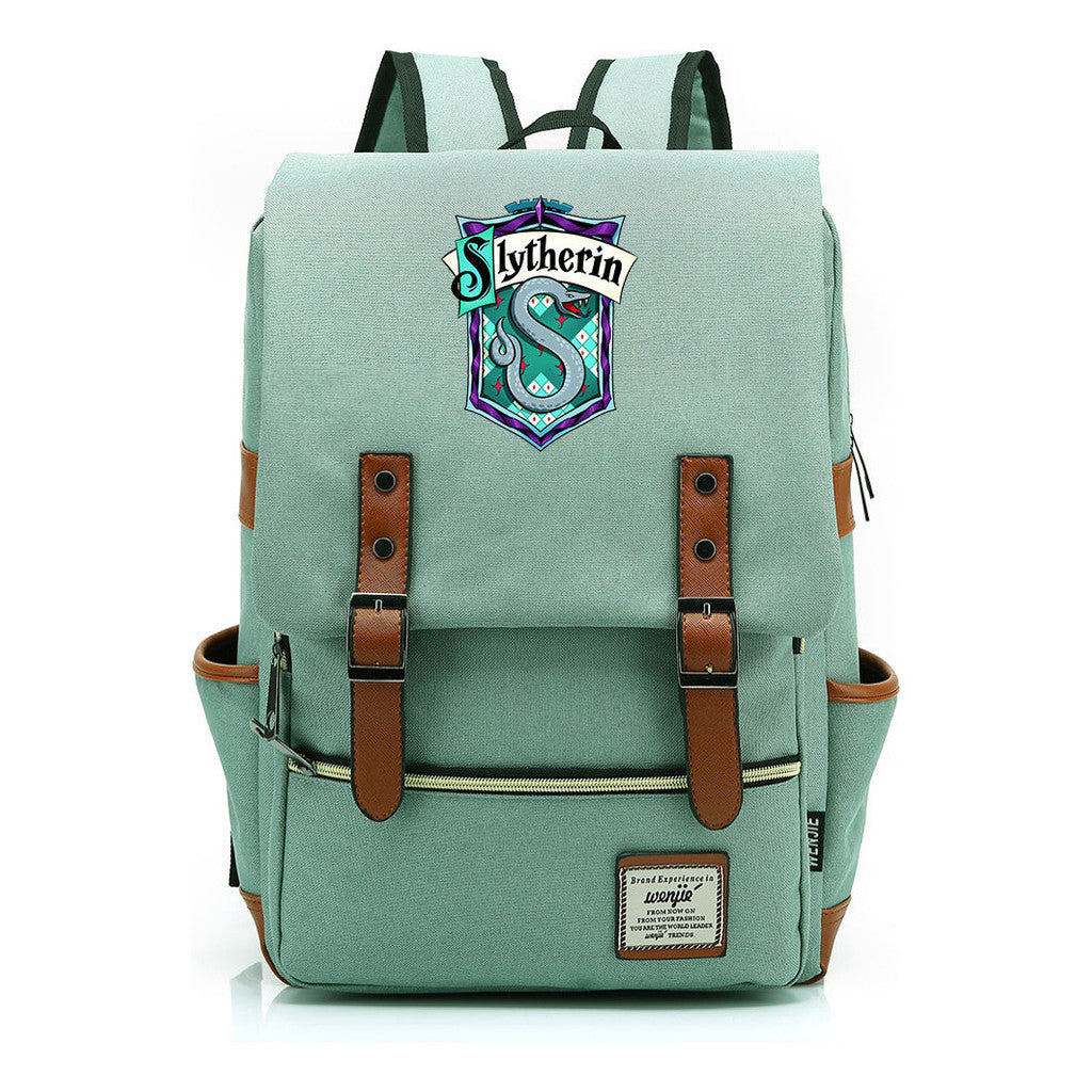 School Of Witchcraft And Wizardry Printed Youth Student School Bag Casual Belt Buckle Classic Backpack