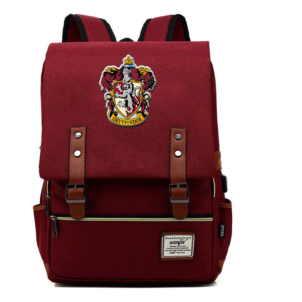 School Of Magic Schoolbag Usb Leisure Belt Buckle Backpack Men And Women