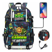 Plant Wars Usb Youth Student Backpack For Men And Women's Leisure Travel Backpack