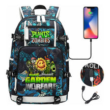 Plant Wars Usb Youth Student Backpack For Men And Women's Leisure Travel Backpack