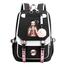 Comic Cartoon Fashion Usb Youth Student Backpack With Casual Woven Strap Flip Back Backpack