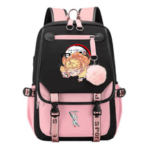 Cartoon Fashion Usb Student Backpack For Boy And Girl, Casual Woven Strap Flip Back Backpack