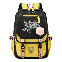Comics My Heroes Academy Usb Student Backpack Casual Ribbon Flip Backpack