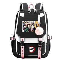 Comic Cartoon Fashion Usb Student Backpack Casual Woven Flap Backpack
