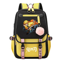 Japanese Cartoon Fashion Usb Student Backpack Casual Woven Flap Backpack