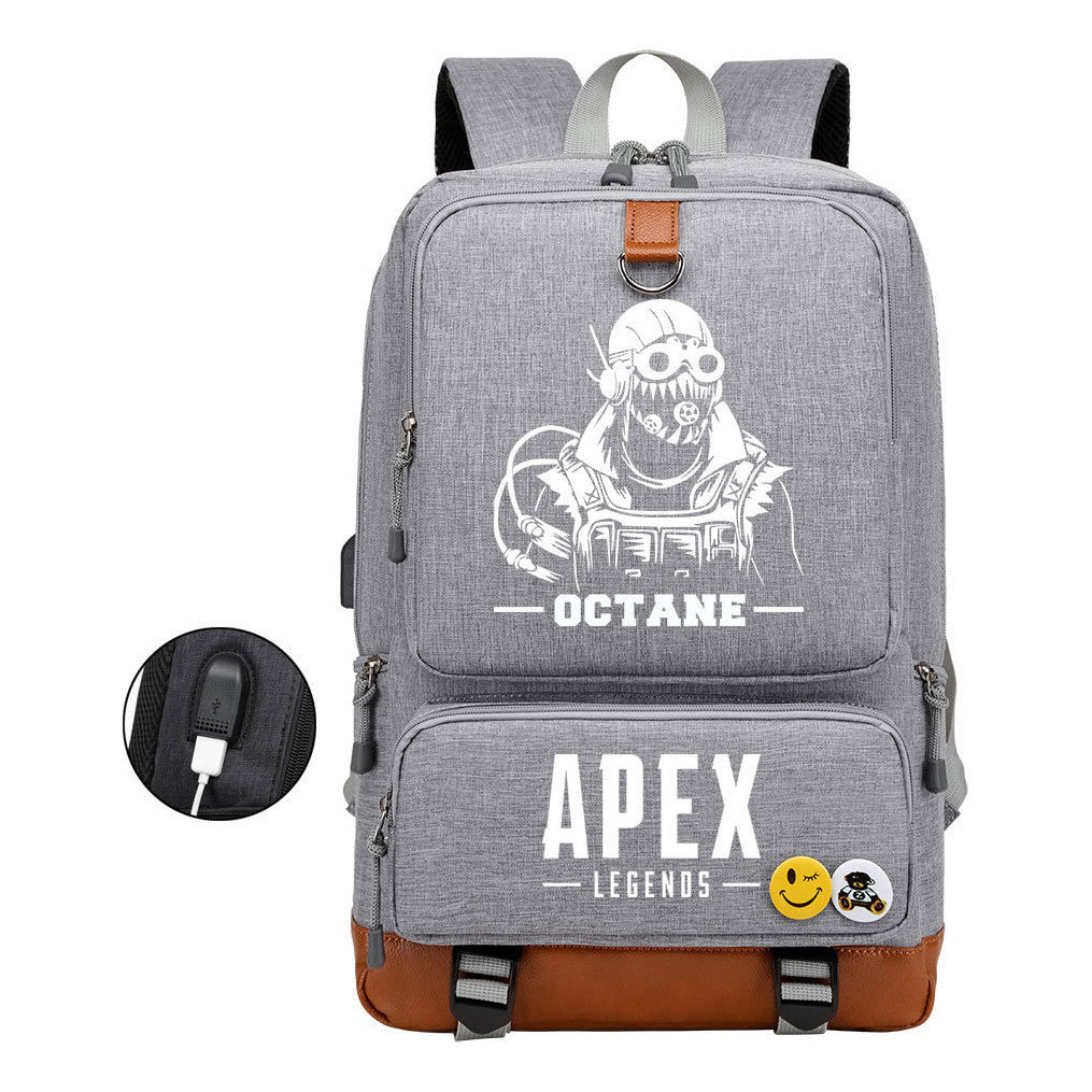 Apex Hero Print Usb Student Backpack Travel Backpack