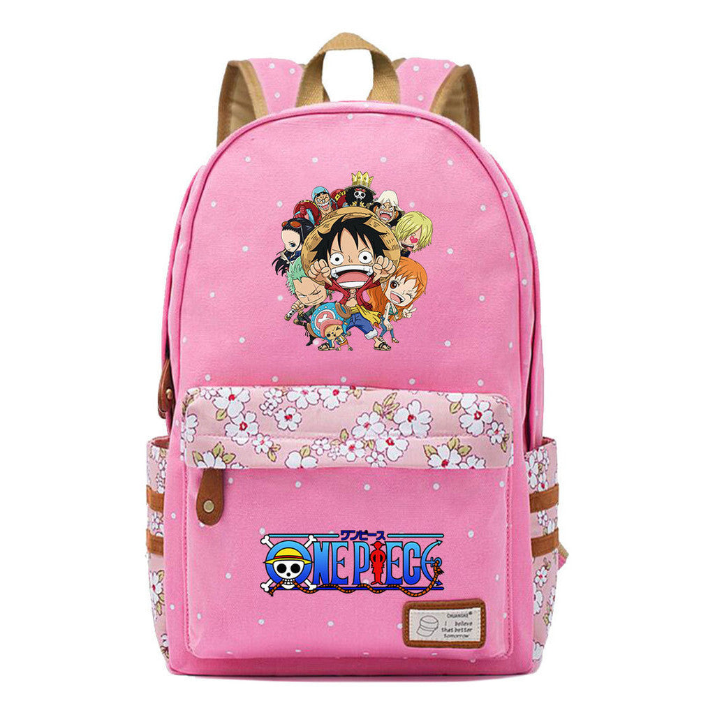 Anime Pirate Wang Lufei Printed Student School Bag Fragmented Flower Leisure Backpack