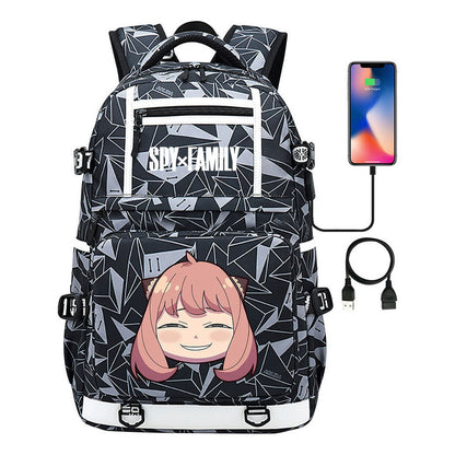 Printed Usb Youth Student Backpack Men's And Women's Backpack Leisure Travel Backpack