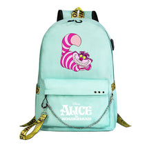 Cheshire Cat Alice's Adventure In Wonderland Youth School Bag Men's And Women's Leisure Weaving Strap Backpack