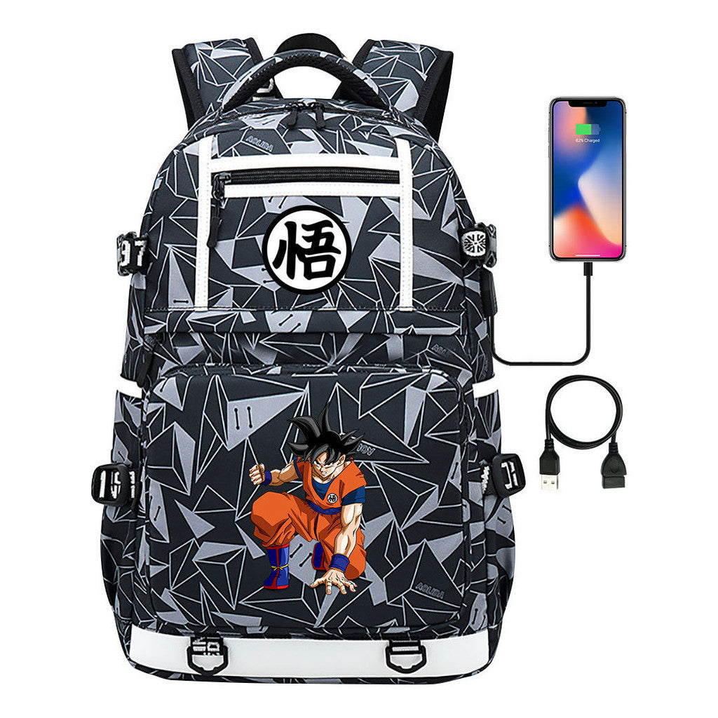Seven Dragon Ball Usb Youth Student School Bag Men's And Women's Backpack Leisure Travel Bag