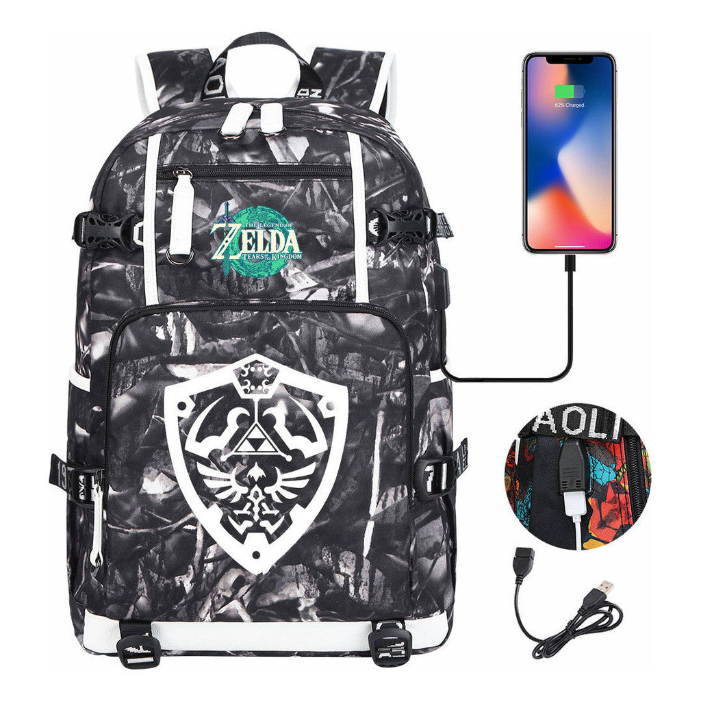 Printed Teenage Student Backpack For Men And Women's Leisure Travel Backpack