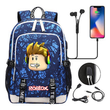 Game Roblox Printed Student Backpack Usb Casual Backpack Boys And Girls