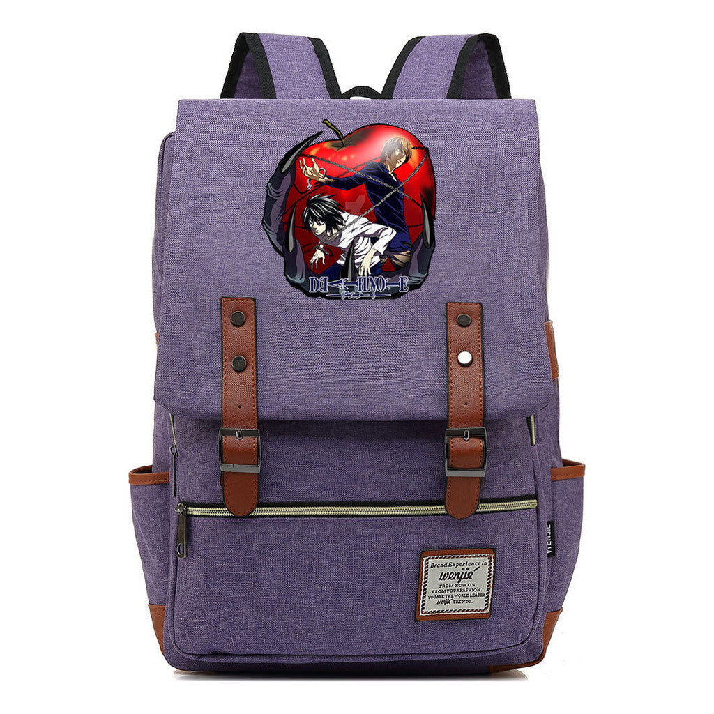 Manga Death Note Youth Student School Bag Men's And Women's Leisure Belt Buckle Backpack
