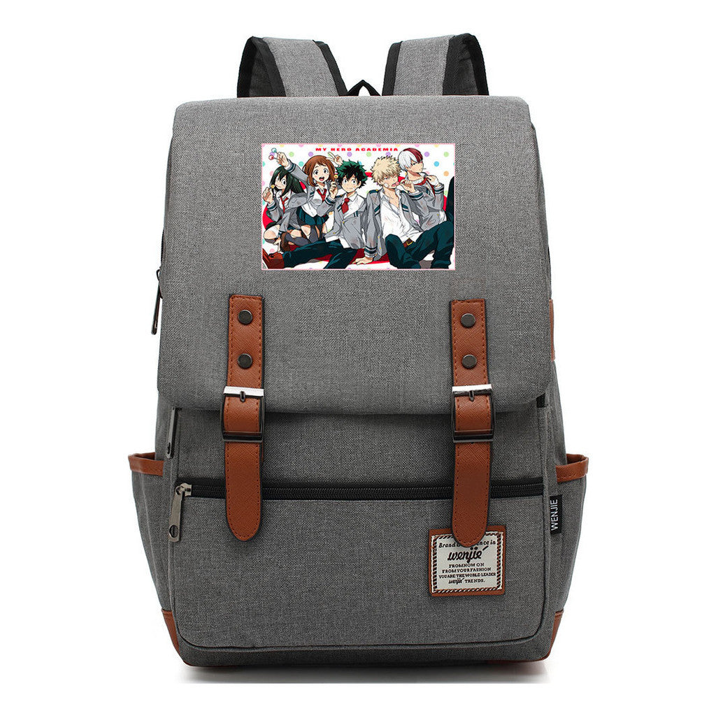 Printed Youth Backpack For Men And Women With Casual Belt Buckle Classic Backpack