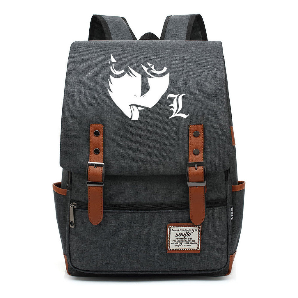 Manga Death Note Youth Student School Bag Men's And Women's Leisure Belt Buckle Backpack