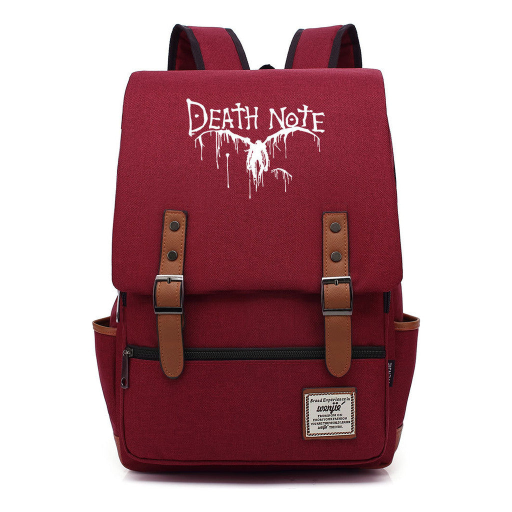 Manga Death Note Youth Student School Bag Men's And Women's Leisure Belt Buckle Backpack