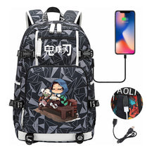 Cartoon Printed Usb Large Capacity Youth Student Backpack For Men And Women's Leisure Travel Backpack