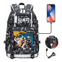 Cartoon Printed Usb Large Capacity Student Backpack For Leisure Travel Backpack