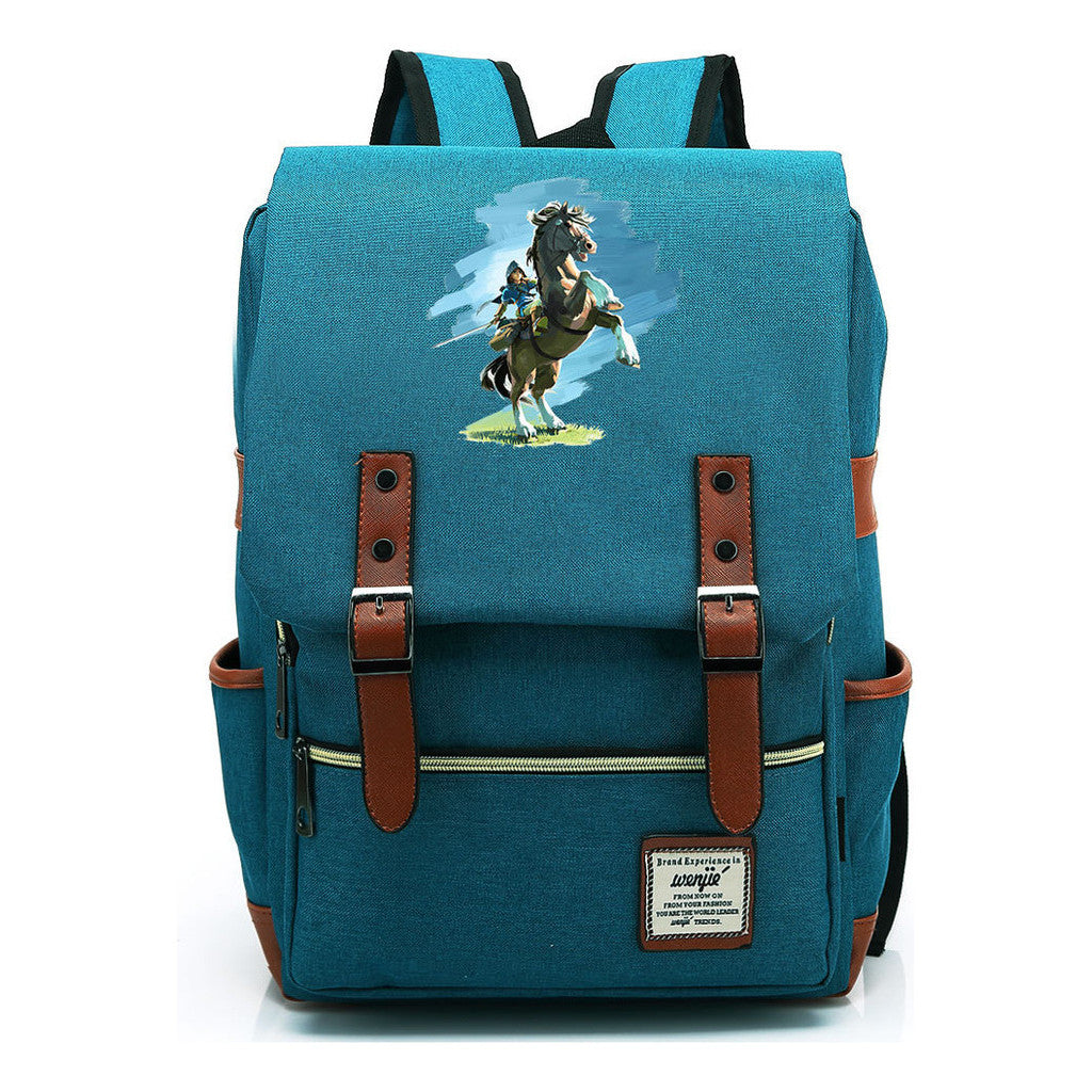 Game Zelda Printed Youth Student Backpack For Men And Women, Casual Belt Buckle, Classic Backpack