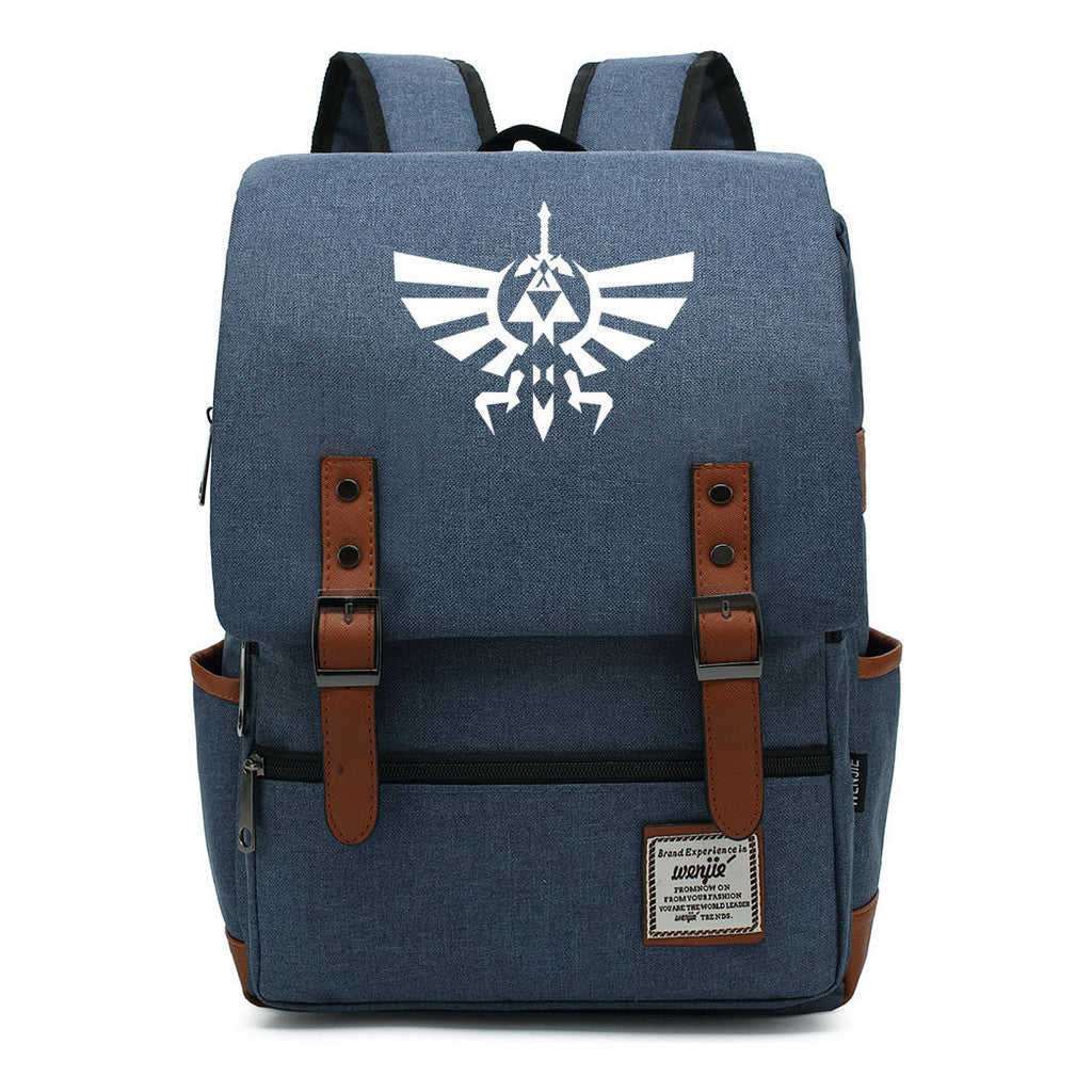 Game Zelda Printed Youth Student Backpack For Men And Women, Casual Belt Buckle, Classic Backpack