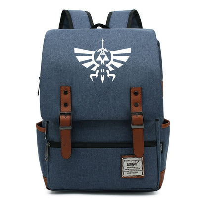 Game Zelda Printed Youth Student Backpack For Men And Women, Casual Belt Buckle, Classic Backpack