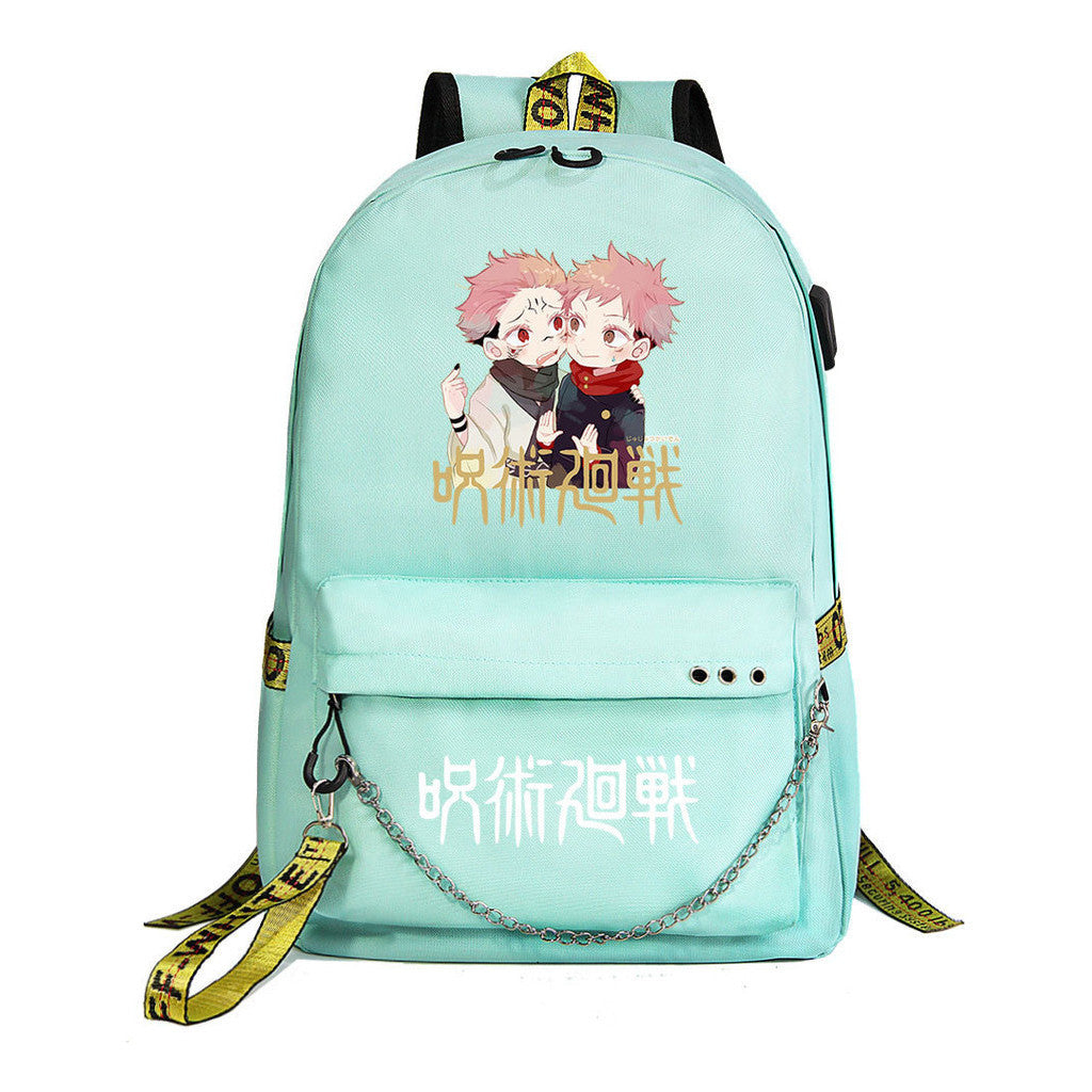Cartoon Usb Youth Student Backpack For Men And Women's Leisure Travel Backpack