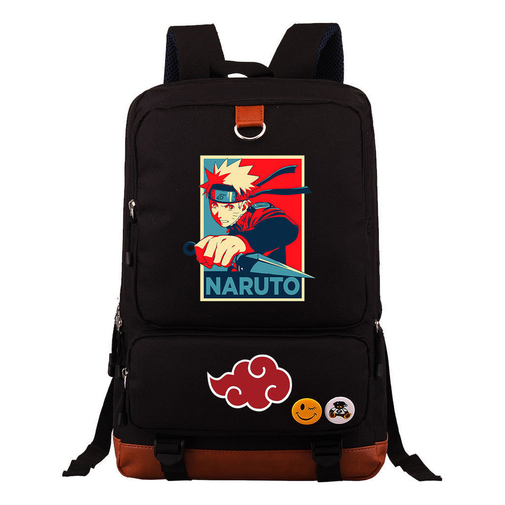 Cartoon Naruto Uchibo Youth Student School Bag Large Capacity Travel Bag Men's And Women's Backpack