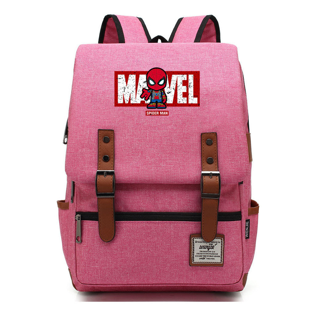 Superhero Printed Youth Student Backpack For Men And Women's Casual Classic Backpack