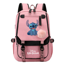 Interstellar Baby Stitch Usb Backpack For Boys And Girls Casual Woven Strap Flip Backpack