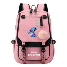 Interstellar Baby Stitch Usb Backpack For Boys And Girls, Casual Woven Strap Flip Back Backpack