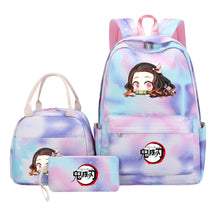 Cartoon Fashion Student Girls School Bag Lunch Bag Three Piece Set Backpack Set