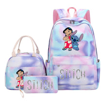 Interstellar Baby Stitch Student Girls School Bag Lunch Bag Three Piece Set Backpack Cover