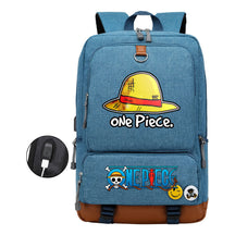 Cartoon One Piece Print Usb Youth Student Backpack For Leisure Travel Backpack
