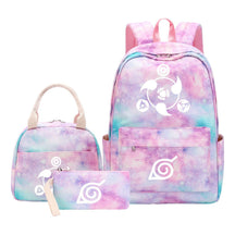 Naruto Teenage Student Girls School Bag Lunch Bag Three Piece Set Backpack Set