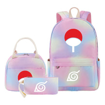 Naruto Teenage Student Girls School Bag Lunch Bag Three Piece Set Backpack Set