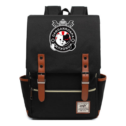 Printed Teenage Student Backpack For Men And Women With Casual Belt Buckle Classic Backpack