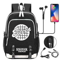 Strange Story Printed Usb Teenage Student Backpacks Men's And Women's Leisure Travel Backpack