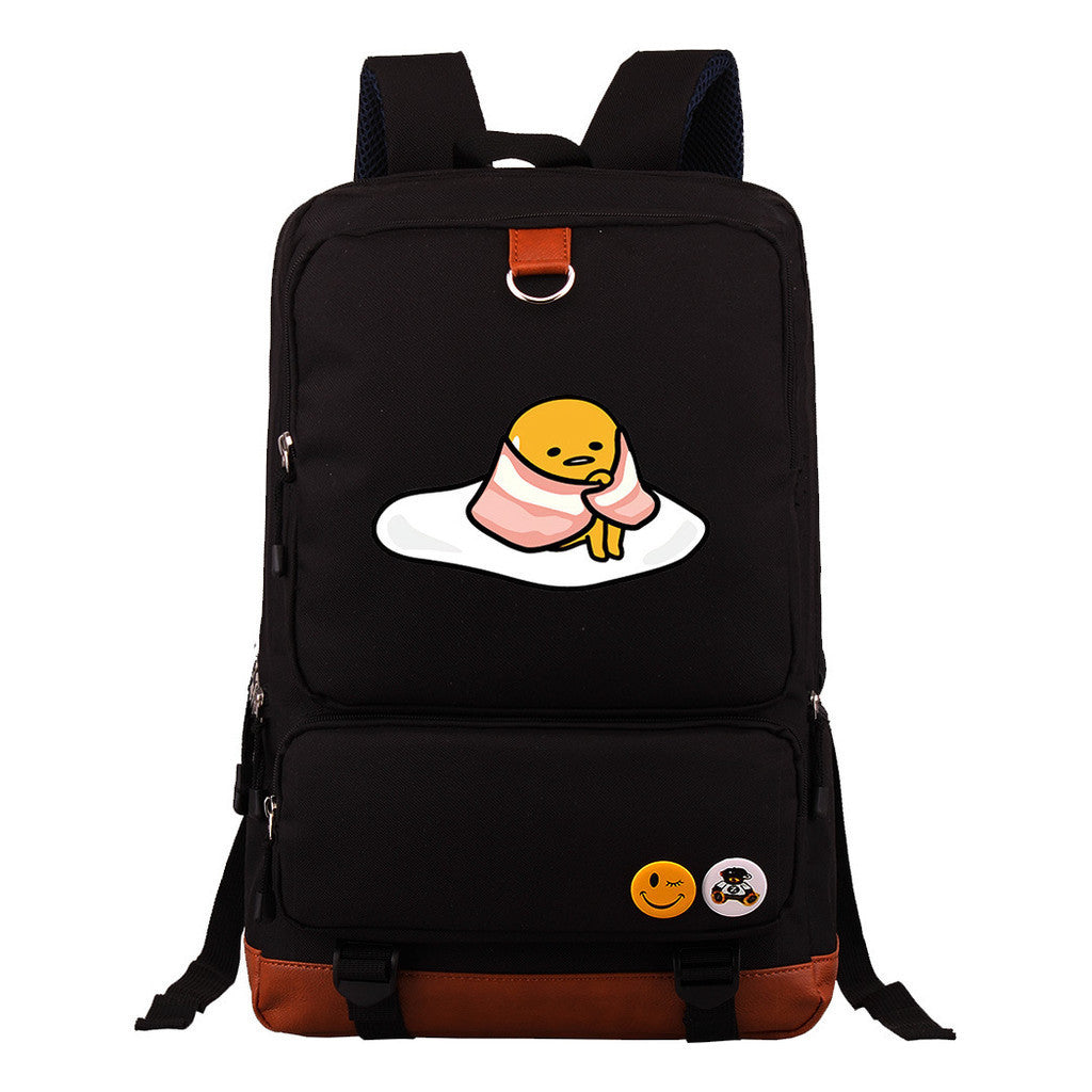 Cartoon Anime Lazy Egg Youth Student Backpack With Large Capacity Travel Bag For Boys And Girls Backpack