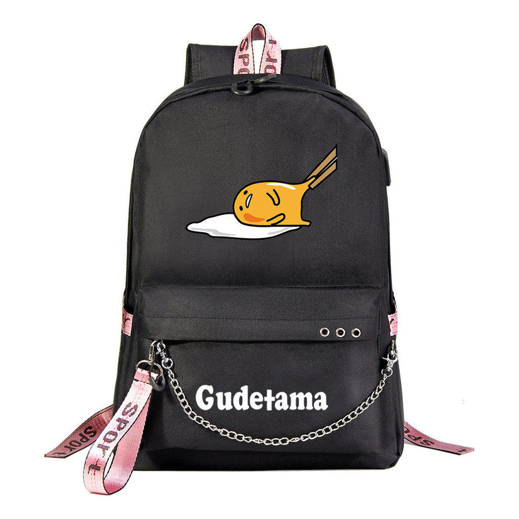 Lazy Egg Usb Youth Student Backpack For Boys And Girls Leisure Travel Backpack