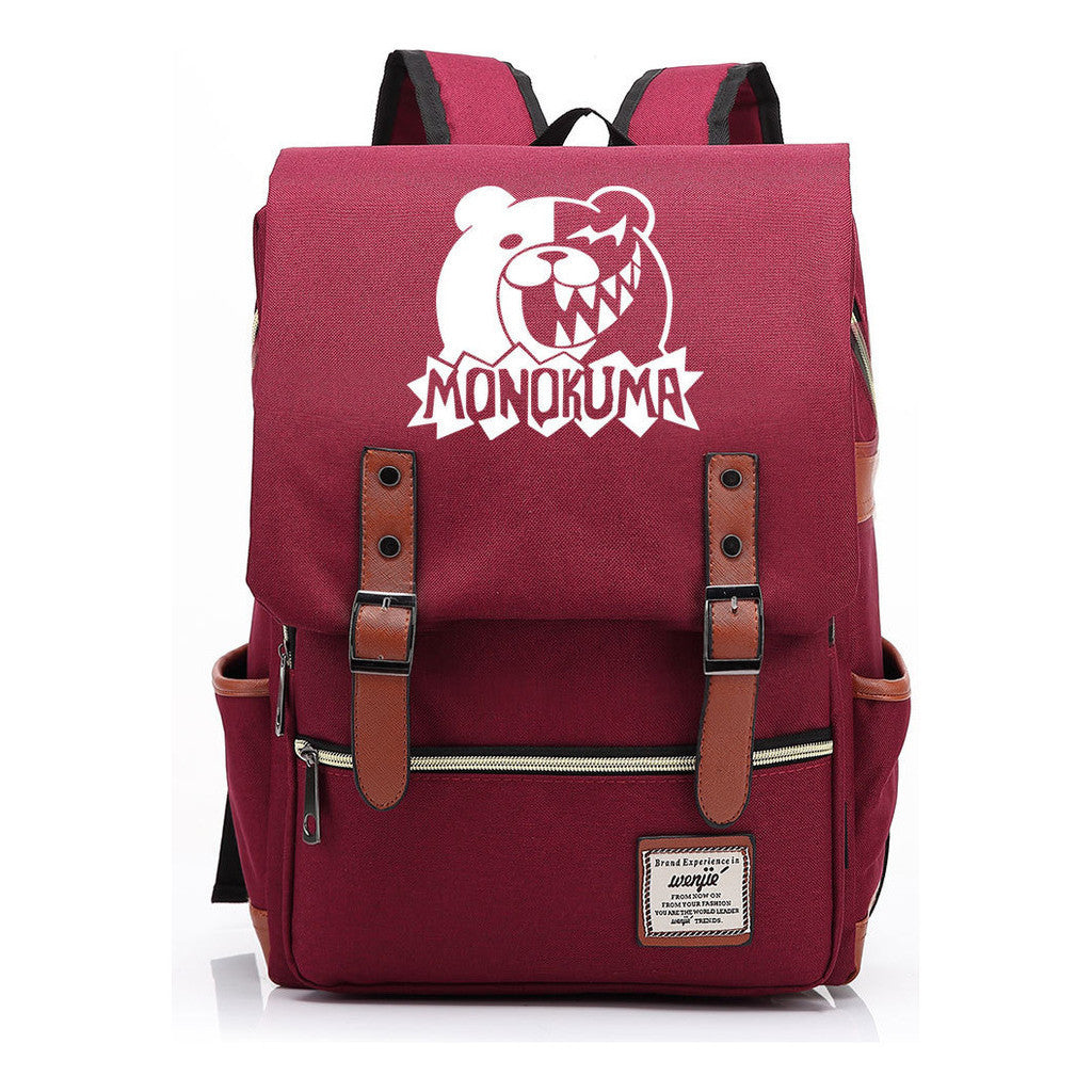 Printed Teenage Student Backpack For Men And Women With Casual Belt Buckle Classic Backpack