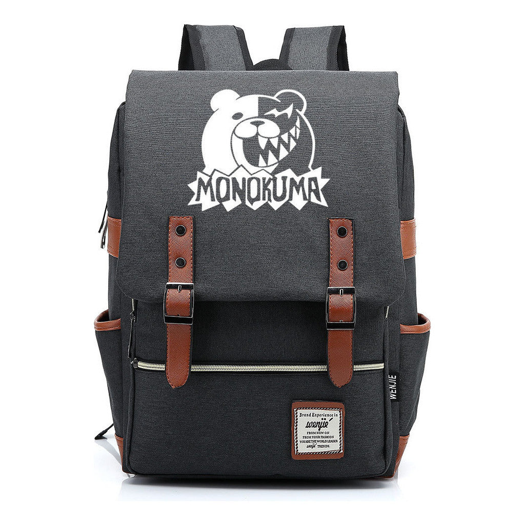 Printed Teenage Student Backpack For Men And Women With Casual Belt Buckle Classic Backpack