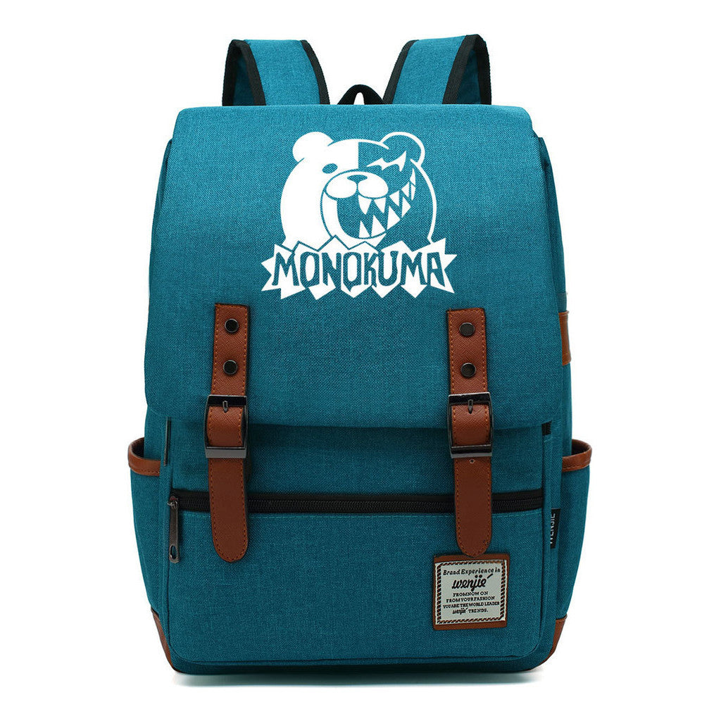 Printed Teenage Student Backpack For Men And Women With Casual Belt Buckle Classic Backpack
