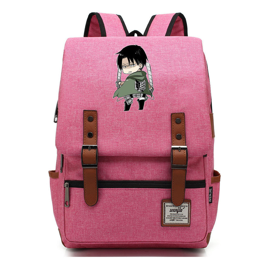 The Giant Of Manga Attack Printed Teenage Student Backpack For Men And Women With Casual Belt Buckle Classic Backpack 43*29*13.5cm