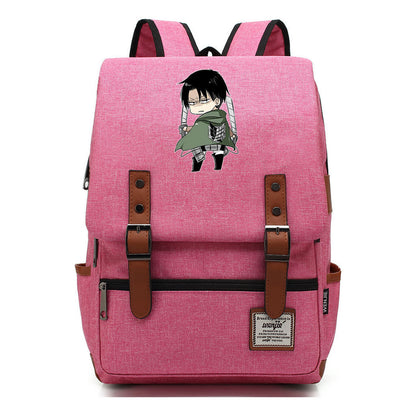 The Giant Of Manga Attack Printed Teenage Student Backpack For Men And Women With Casual Belt Buckle Classic Backpack 43*29*13.5cm
